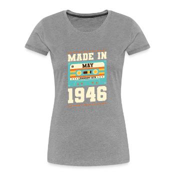 69. Geburtstag Mai Jahrgang 1954 Geschenkidee - Frauen Premium Bio T-Shirt - Grau meliert - Vorne - Mia (176cm)