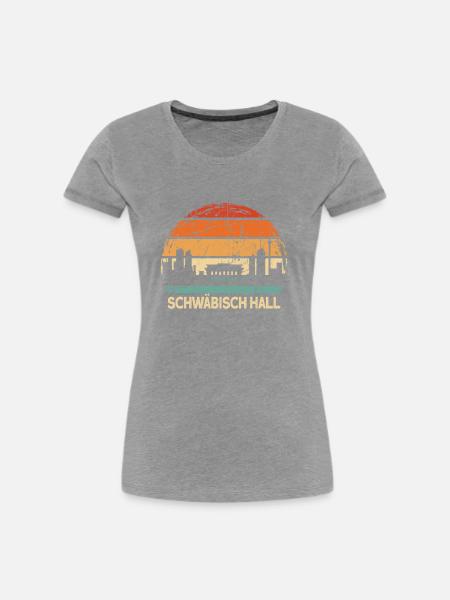 Schwäbisch Hall - Frauen Premium Bio T-Shirt - Grau meliert
