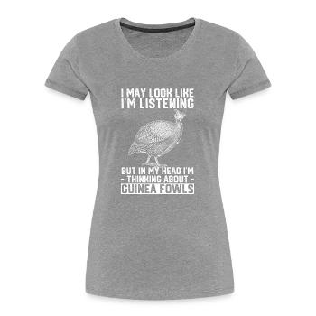 Perlhuhn - Frauen Premium Bio T-Shirt - Grau meliert - Vorne - Mia (176cm)