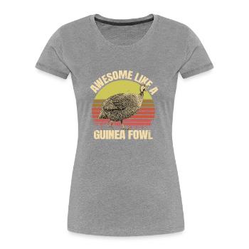 Perlhuhn - Frauen Premium Bio T-Shirt - Grau meliert - Vorne - Mia (176cm)