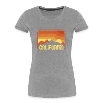 Californie - T-shirt bio Premium Femme - gris chiné - Devant - Mia (176cm)