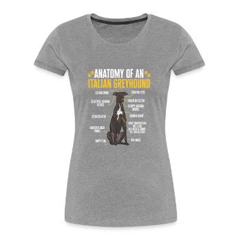 Italienischer Windspiel Windhund Hunde - Frauen Premium Bio T-Shirt - Grau meliert - Vorne - Mia (176cm)