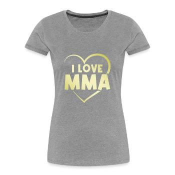 Ich liebe Mma - Frauen Premium Bio T-Shirt - Grau meliert - Vorne - Mia (176cm)