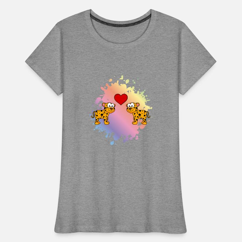 Leopard Comic Paar Liebe Frauen Premium Bio T-Shirt