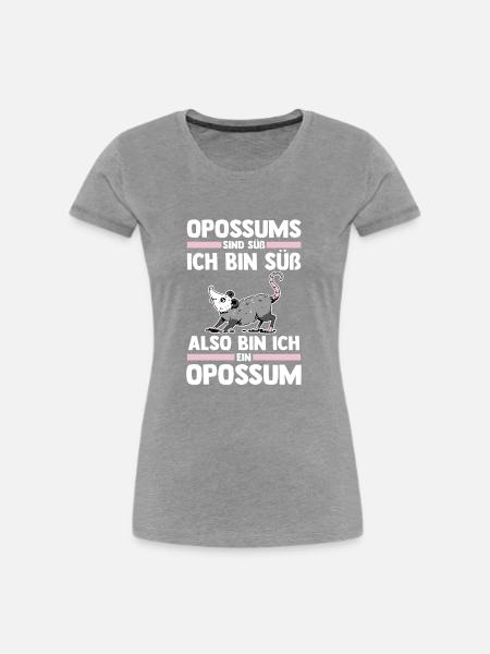 Opossum - Frauen Premium Bio T-Shirt - Grau meliert