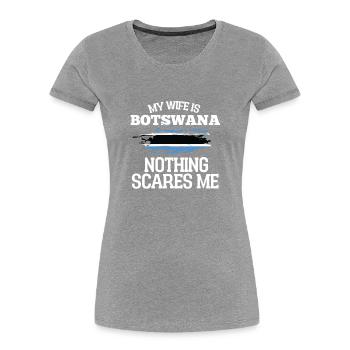 Botswana Ehefrau - Frauen Premium Bio T-Shirt - Grau meliert - Vorne - Mia (176cm)