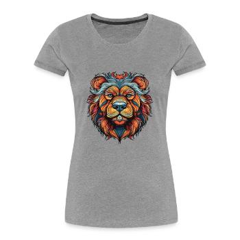 Chow Chow Hund Portrait - Frauen Premium Bio T-Shirt - Grau meliert - Vorne - Mia (176cm)