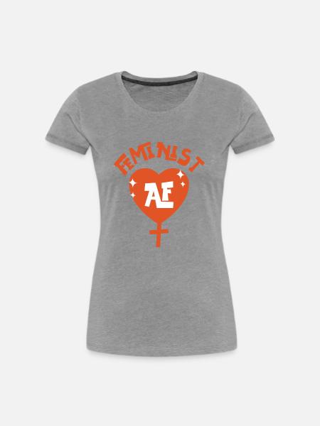 Feminist Feminist Af - Frauen Premium Bio T-Shirt - Grau meliert