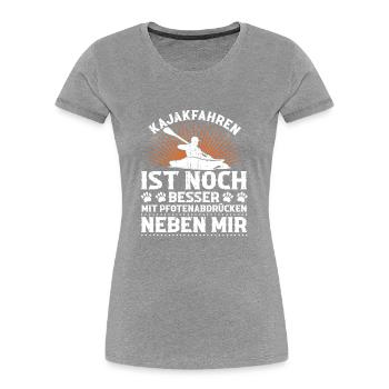 Kajakfahrer Kajak Paddler Paddeln Kajakfahren - Frauen Premium Bio T-Shirt - Grau meliert - Vorne - Mia (176cm)