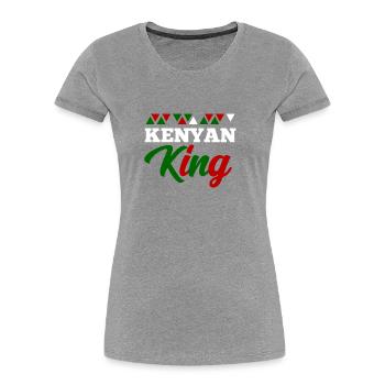 Kenia - Frauen Premium Bio T-Shirt - Grau meliert - Vorne - Mia (176cm)