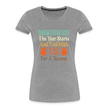 Steinbock Sternzeichen Zitat Lustiges Geschenk - Frauen Premium Bio T-Shirt - Grau meliert - Vorne - Mia (176cm)