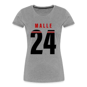 Malle 24 - T-shirt bio Premium Femme - gris chiné - Devant - Mia (176cm)