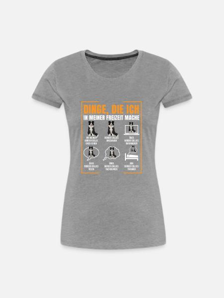 Border Collie - Frauen Premium Bio T-Shirt - Grau meliert