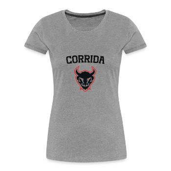 Stierkampf - Frauen Premium Bio T-Shirt - Grau meliert - Vorne - Mia (176cm)
