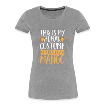 Mango Frucht Mango - Frauen Premium Bio T-Shirt - Grau meliert - Vorne - Mia (176cm)