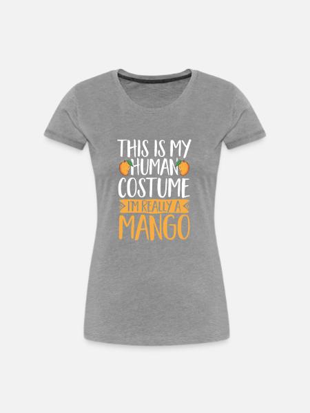 Mango Frucht Mango - Frauen Premium Bio T-Shirt - Grau meliert