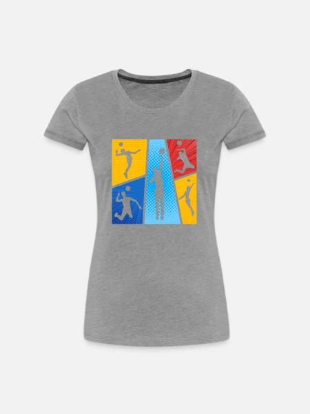 Faustball Faustballer - Frauen Premium Bio T-Shirt - Grau meliert