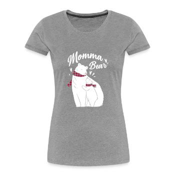 Momma Bear - Frauen Premium Bio T-Shirt - Grau meliert - Vorne - Mia (176cm)