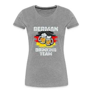 Équipe de beuverie d’Allemagne - T-shirt bio Premium Femme - gris chiné - Devant - Mia (176cm)