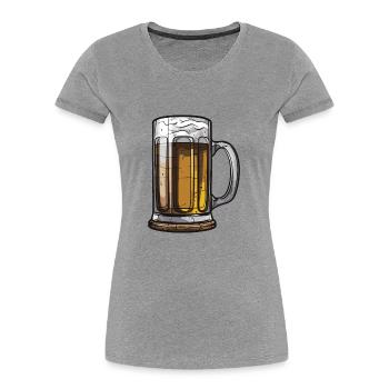 Bier Glas Symbol - Frauen Premium Bio T-Shirt - Grau meliert - Vorne - Mia (176cm)