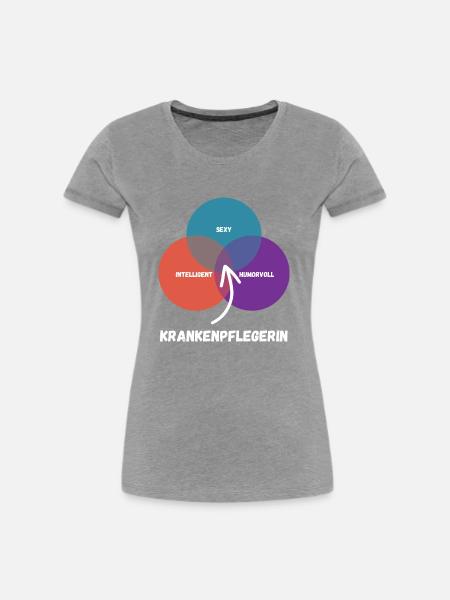 Krankenpflegerin - Frauen Premium Bio T-Shirt - Grau meliert