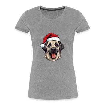 Kangal Dog Portrait Christmas - Women's Premium Organic T-Shirt - heather grey - Front - Mia (176cm)