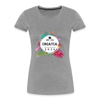 Croatia 2024 Colorful - Women's Premium Organic T-Shirt - heather grey - Front - Mia (176cm)