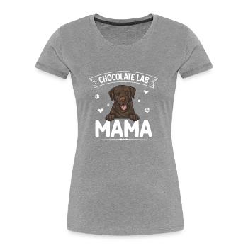 Chocolate Labrador Retriever Hund - Frauen Premium Bio T-Shirt - Grau meliert - Vorne - Mia (176cm)