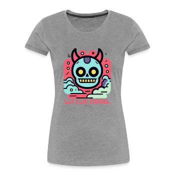 Modern Cartoon Style: Little Devil - Women's Premium Organic T-Shirt - heather grey - Front - Mia (176cm)