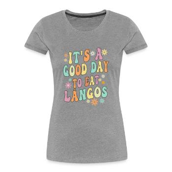 Langos - Ungarische Küche - Frauen Premium Bio T-Shirt - Grau meliert - Vorne - Mia (176cm)