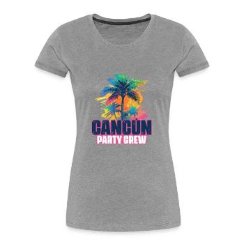 Vacances de l’équipage de fête à Cancun - T-shirt bio Premium Femme - gris chiné - Devant - Mia (176cm)