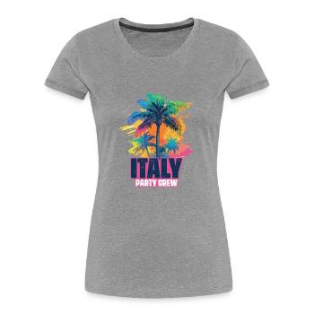 Italy Party Crew Holidays - Women's Premium Organic T-Shirt - heather grey - Front - Mia (176cm)