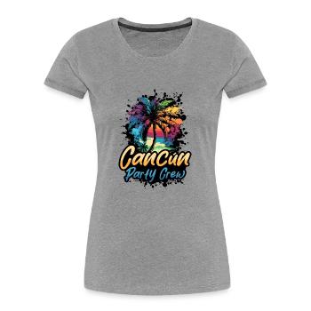 Vacances de l’équipage de fête à Cancun - T-shirt bio Premium Femme - gris chiné - Devant - Mia (176cm)