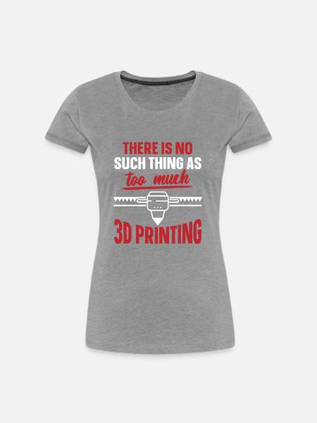 3D Drucker 3D Druck - Frauen Premium Bio T-Shirt - Grau meliert