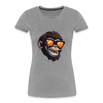 Portrait de tête de rhinocéros cool - T-shirt bio Premium Femme - gris chiné - Devant - Mia (176cm)