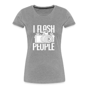 Photograph Blitz - Frauen Premium Bio T-Shirt - Grau meliert - Vorne - Mia (176cm)