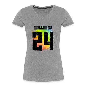 Mallorca 24 Trikot 2024 - Frauen Premium Bio T-Shirt - Grau meliert - Vorne - Mia (176cm)