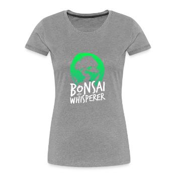 Chuchoteur de bonsaï - T-shirt bio Premium Femme - gris chiné - Devant - Mia (176cm)