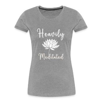 Stark meditiert - Frauen Premium Bio T-Shirt - Grau meliert - Vorne - Mia (176cm)