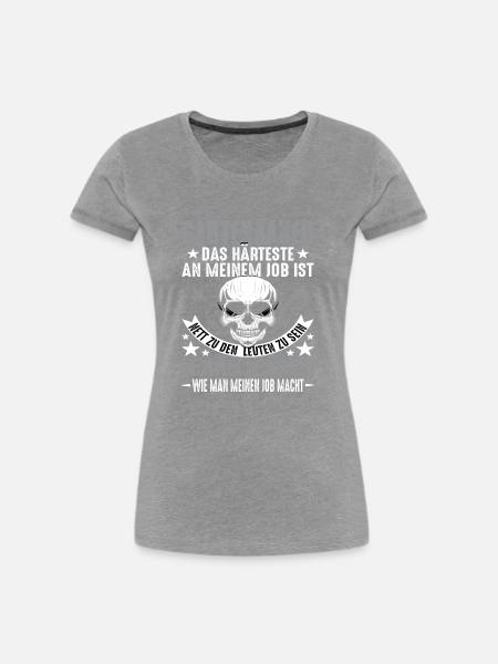 Gartenbau Gartenbauer Landschaftsbauer Spruch - Frauen Premium Bio T-Shirt - Grau meliert