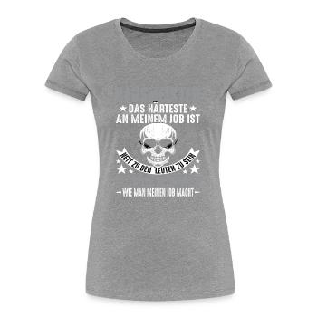 Hausmeister Gebäude Gebäudetechnicker Spruch - Frauen Premium Bio T-Shirt - Grau meliert - Vorne - Mia (176cm)