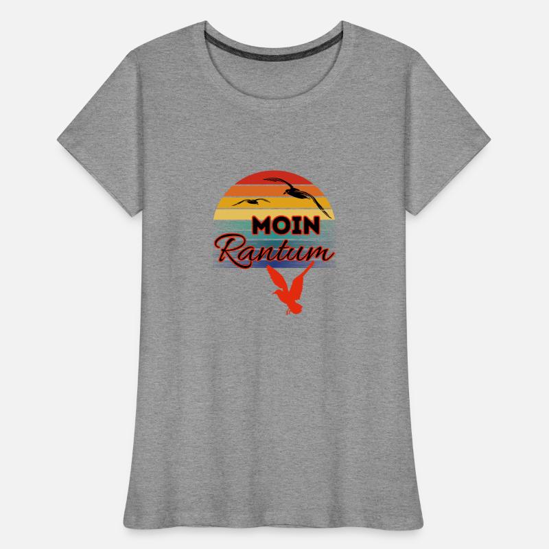 Moin Rantum mit Möwe im Retro Style-Sylt-Rantum Frauen Premium Bio T-Shirt