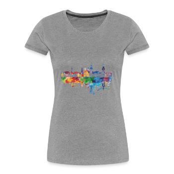 Meerbusch - Women's Premium Organic T-Shirt - heather grey - Front - Mia (176cm)