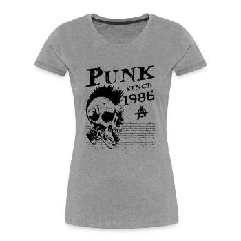 38 Jahre alt und immer noch Punk, Punks nicht tot, Punk - Frauen Premium Bio T-Shirt - Grau meliert - Vorne - Mia (176cm)