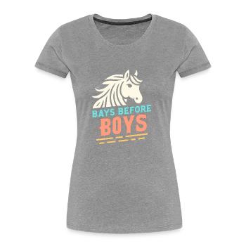 Buchten vor Jungen - Frauen Premium Bio T-Shirt - Grau meliert - Vorne - Mia (176cm)