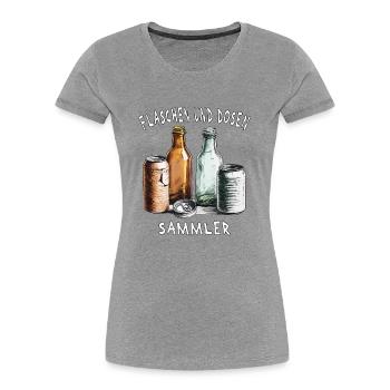 FLASCHEN UND DOSEN SAMMLER - Frauen Premium Bio T-Shirt - Grau meliert - Vorne - Mia (176cm)