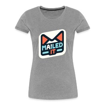 Verschickt - Frauen Premium Bio T-Shirt - Grau meliert - Vorne - Mia (176cm)