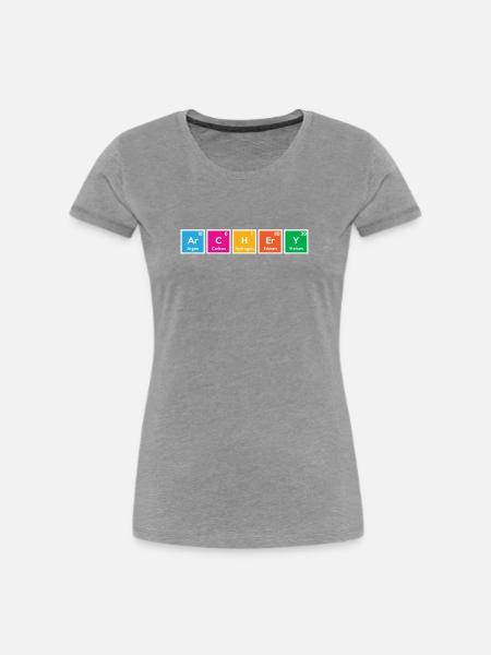Bogen Bogenschießen - Frauen Premium Bio T-Shirt - Grau meliert