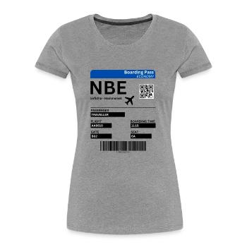 Hammamet Boarding Pass Urlaub Tunesien Idee - Frauen Premium Bio T-Shirt - Grau meliert - Vorne - Mia (176cm)