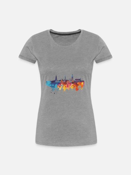 Regensburg - Frauen Premium Bio T-Shirt - Grau meliert